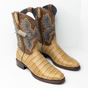 Dingo Trail Boss Cowboy Boots, Tan Leather, Men's 11.5 Extra Wide